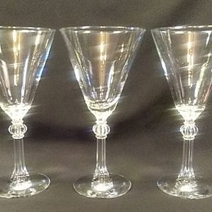 SALE 3 Vintage Libbey Water Goblets in Stardust 7 5/8